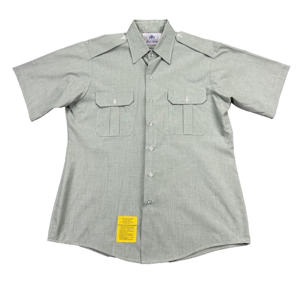 DSCP Garrison Collection Size 16 Green Military Short Sleeve Uniform Shirt‎ EUC